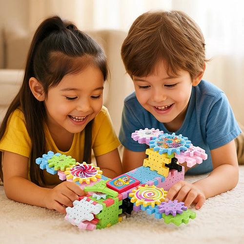 Bloques de construcción mecánicos para niños | Juguete eléctrico STEM para juego creativo y educación temprana