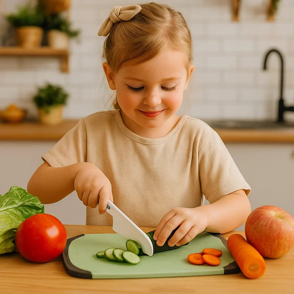 Juego de cuchillos para cortar para niños | Herramientas de cocina seguras y divertidas para aprender a cortar frutas y verduras