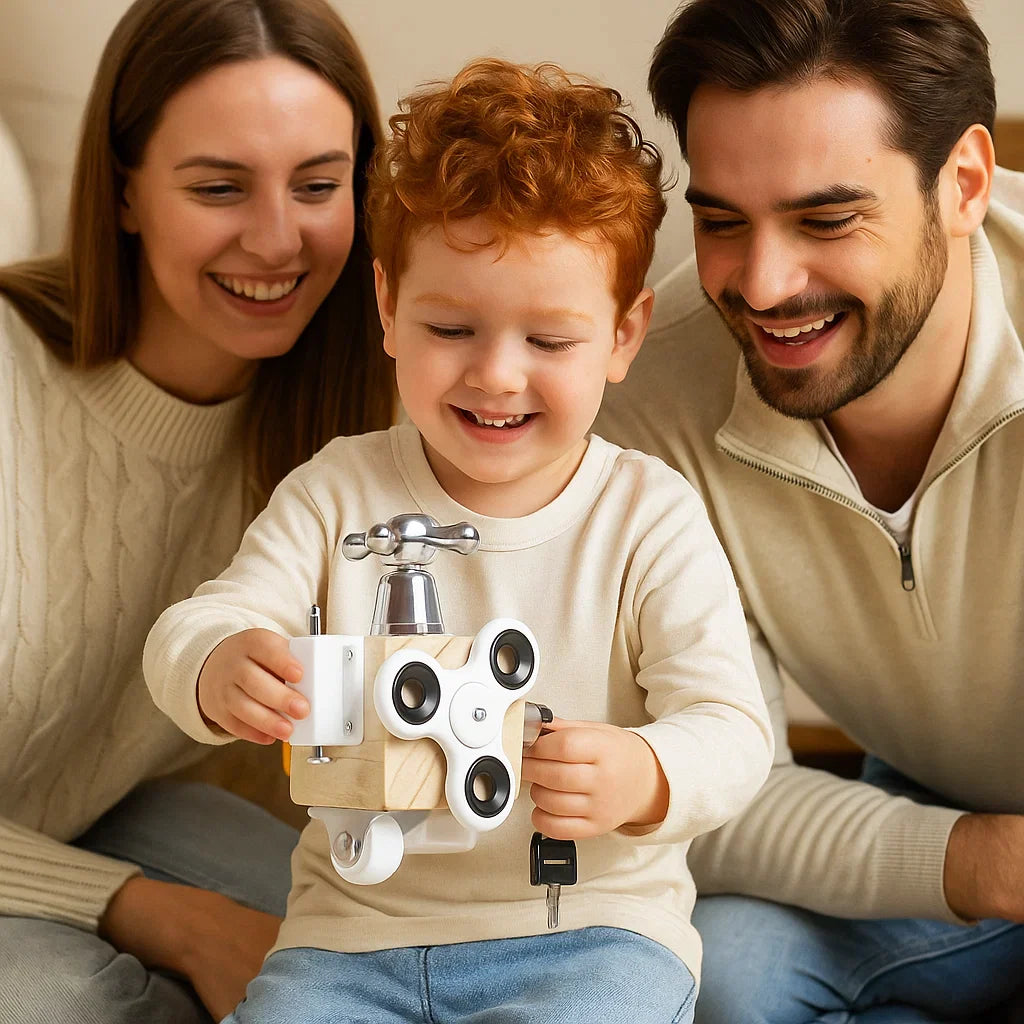 Cubo de actividades de madera para los más pequeños | Juguete educativo para habilidades motoras y aprendizaje sensorial temprano