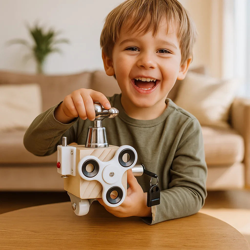 Cubo de actividades de madera para los más pequeños | Juguete educativo para habilidades motoras y aprendizaje sensorial temprano