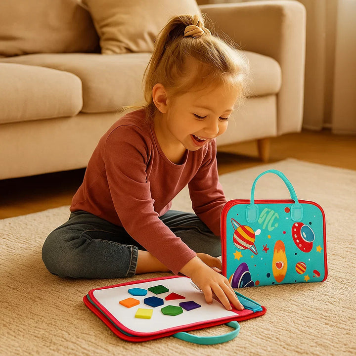 Tablero de actividades Montessori para niños pequeños ⎜ Libro de fieltro para aprender números, letras y habilidades motoras