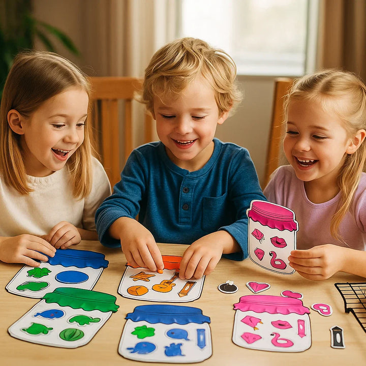 Juguete magnético de clasificación para niños | Divertido juego de emparejamiento de colores para aprender sobre objetos, formas y vocabulario cotidiano