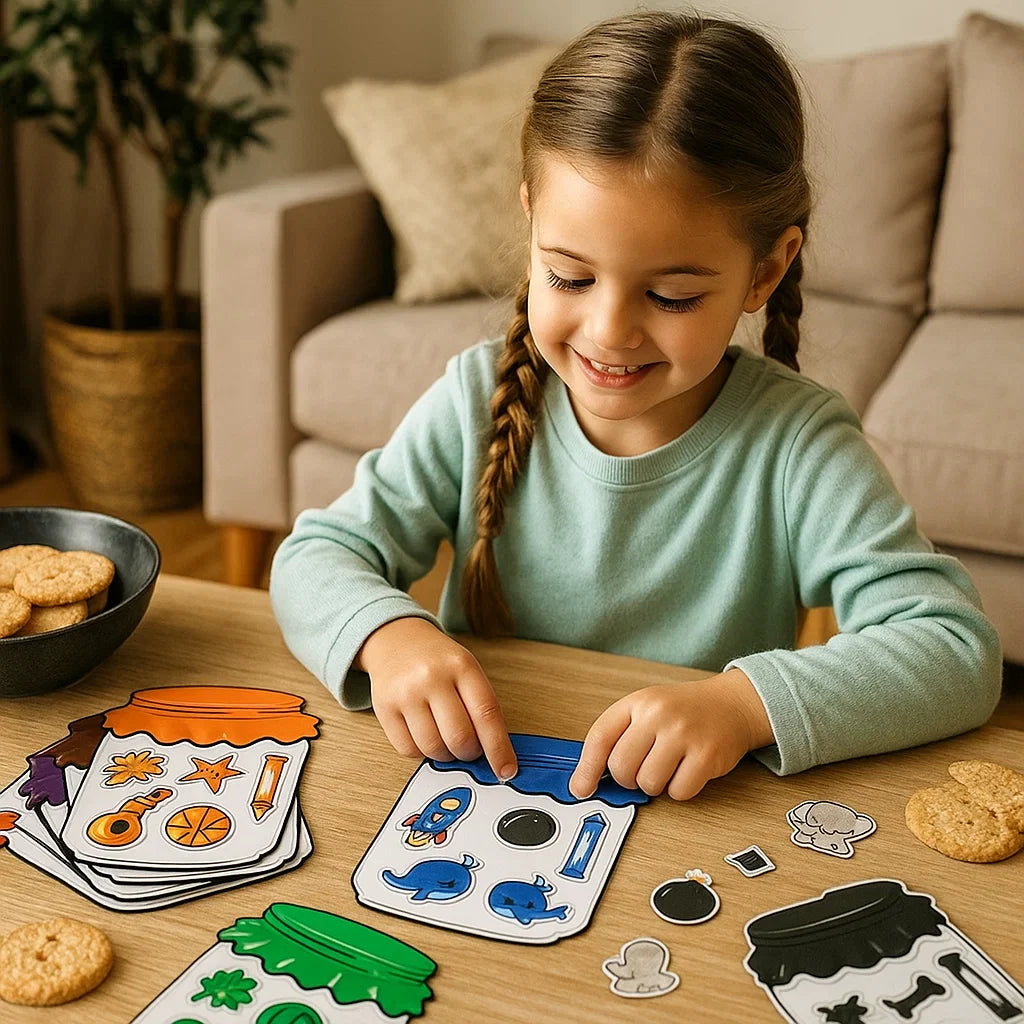 Juguete magnético de clasificación para niños | Divertido juego de emparejamiento de colores para aprender sobre objetos, formas y vocabulario cotidiano