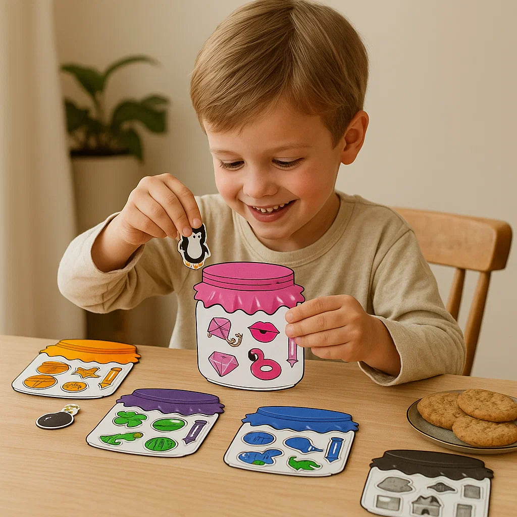 Juguete magnético de clasificación para niños | Divertido juego de emparejamiento de colores para aprender sobre objetos, formas y vocabulario cotidiano