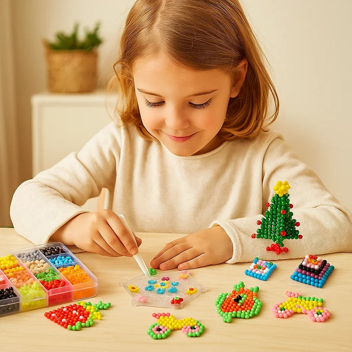 Kit de manualidades con cuentas de agua para niños | Juguete educativo creativo para crear formas y patrones coloridos en 3D