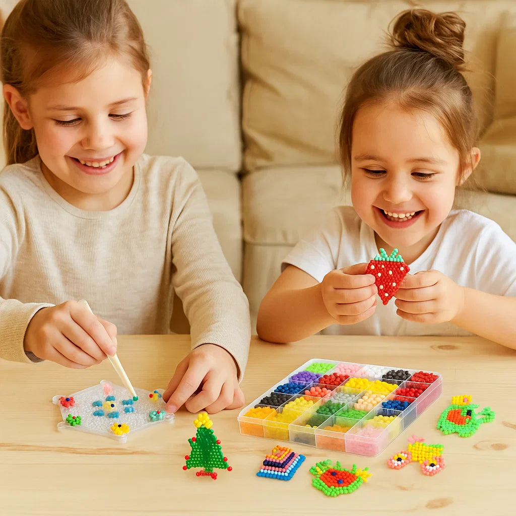 Kit de manualidades con cuentas de agua para niños | Juguete educativo creativo para crear formas y patrones coloridos en 3D