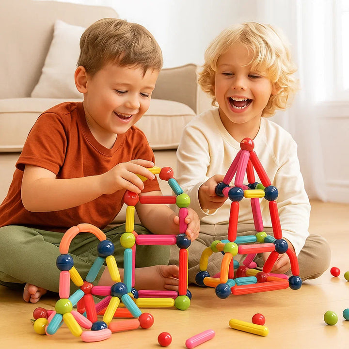 Juego de construcción magnético para niños | Juguete colorido para la creatividad, aprendizaje STEM y habilidades motoras