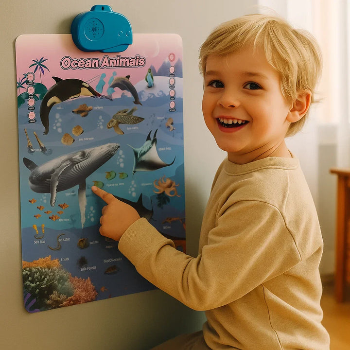 Tablero de sonido interactivo para niños | Aprender palabras y sonidos en inglés a través del juego visual