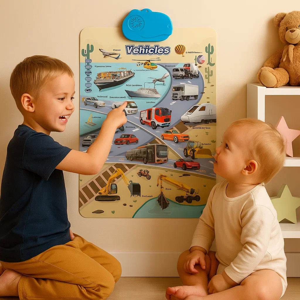 Tablero de sonido interactivo para niños | Aprender palabras y sonidos en inglés a través del juego visual