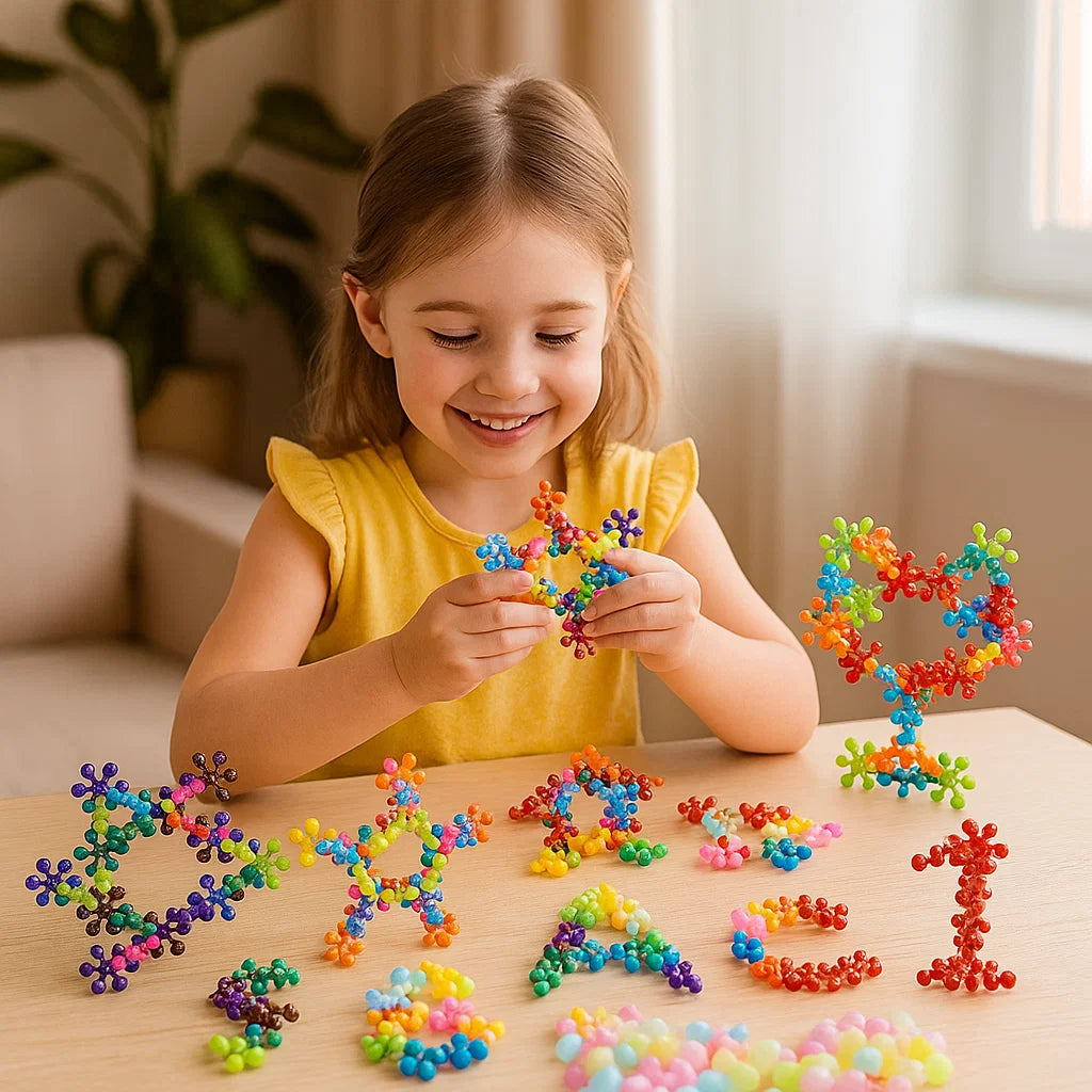 Bloques de construcción en forma de copo de nieve para niños | Rompecabezas creativos en 3D para diversión educativa y habilidades motoras