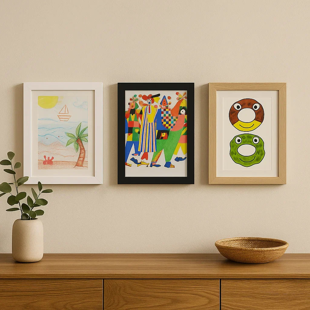 Marco de fotos para niños | Marco de fotos abatible con espacio para almacenar dibujos y proyectos creativos