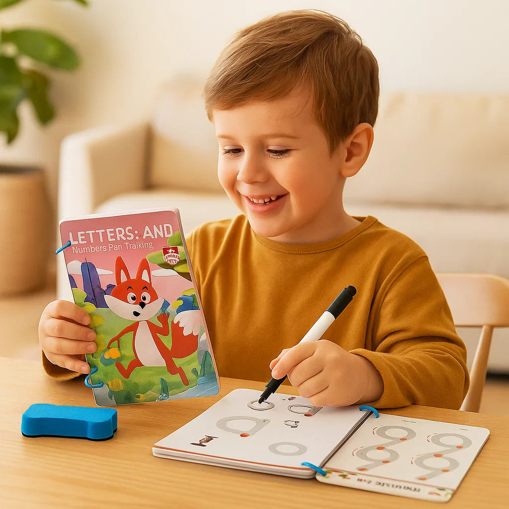 Libro para el entrenamiento del control del lápiz para niños ⎜ Ejercicios reutilizables de dibujo para mejorar la concentración y la coordinación mano-ojo.