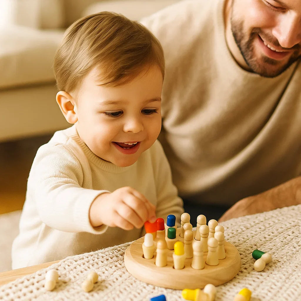 Juego de emparejamiento de colores para niños | Juego de mesa de madera que mejora la concentración, la lógica y la interacción padre-hijo