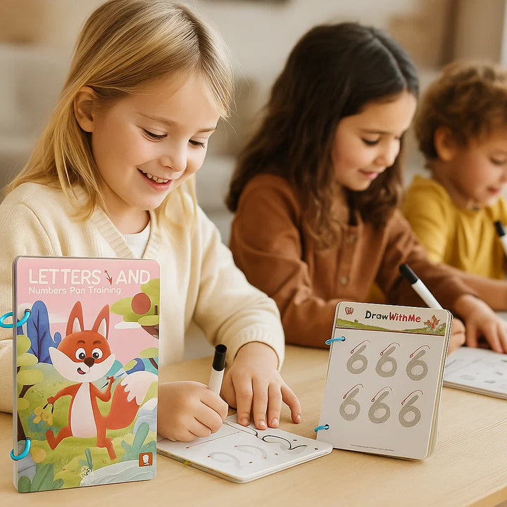 Libro para el entrenamiento del control del lápiz para niños ⎜ Ejercicios reutilizables de dibujo para mejorar la concentración y la coordinación mano-ojo.