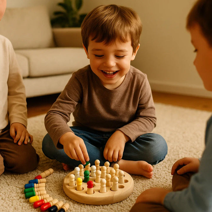 Juego de emparejamiento de colores para niños | Juego de mesa de madera que mejora la concentración, la lógica y la interacción padre-hijo