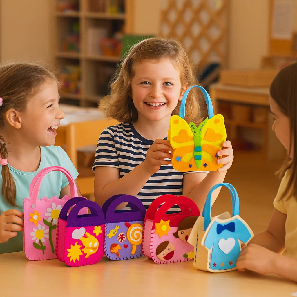 Juego seguro de bolsas de fieltro para coser