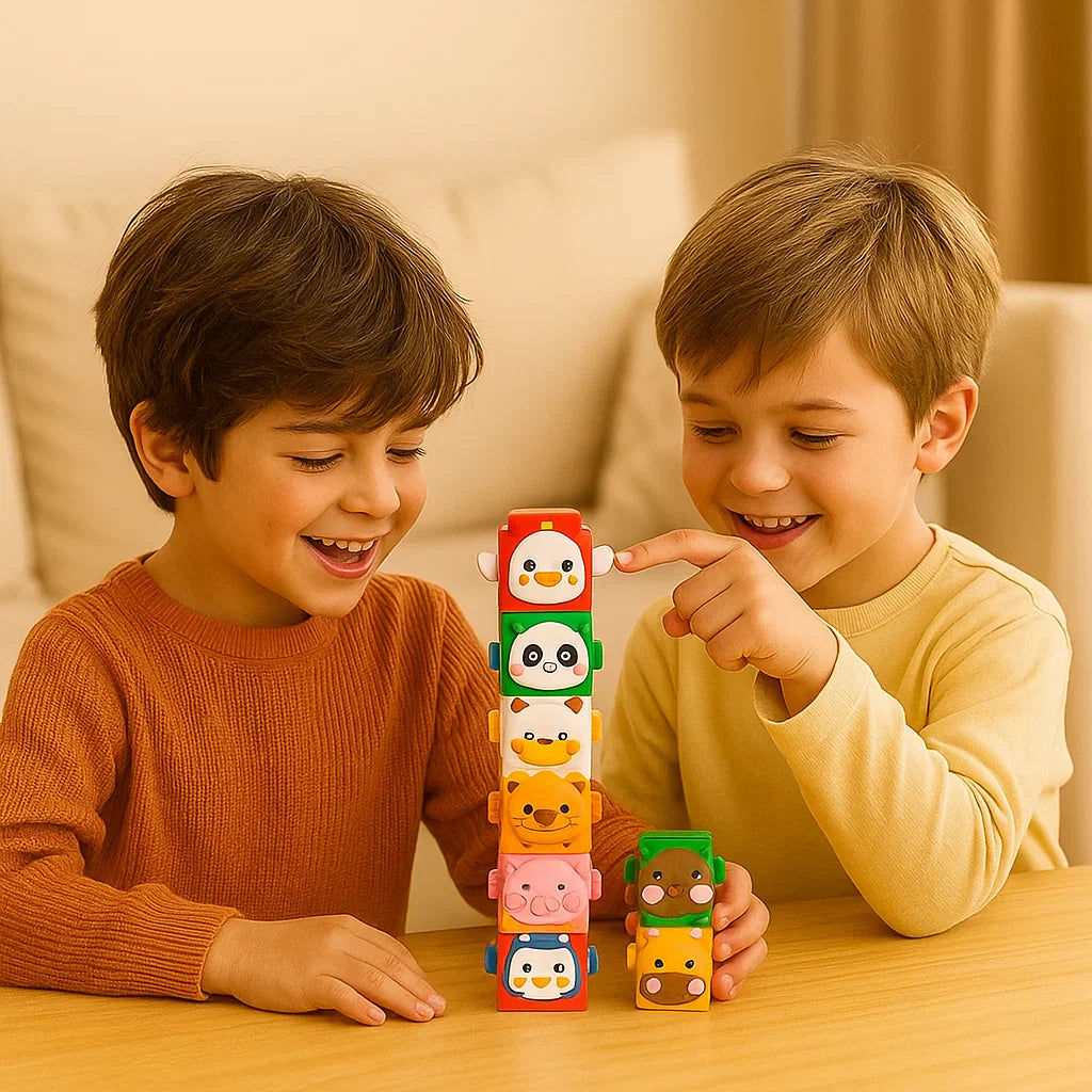 Juego Pedagógico de Construcción Montessori – Animales para Apilar