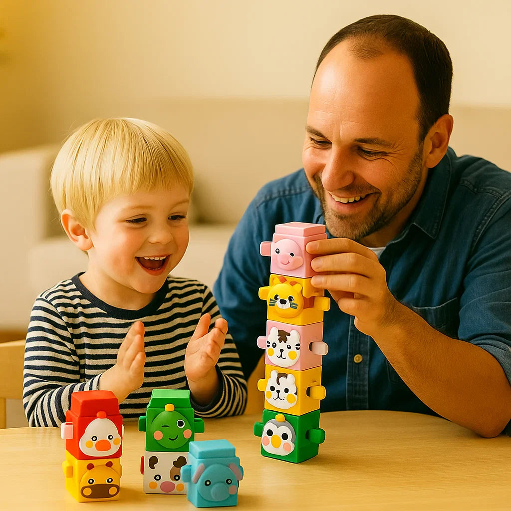 Juego Pedagógico de Construcción Montessori – Animales para Apilar