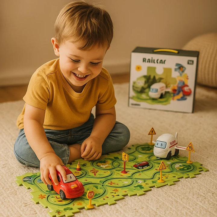 Pistas de rompecabezas – carrera con bloques