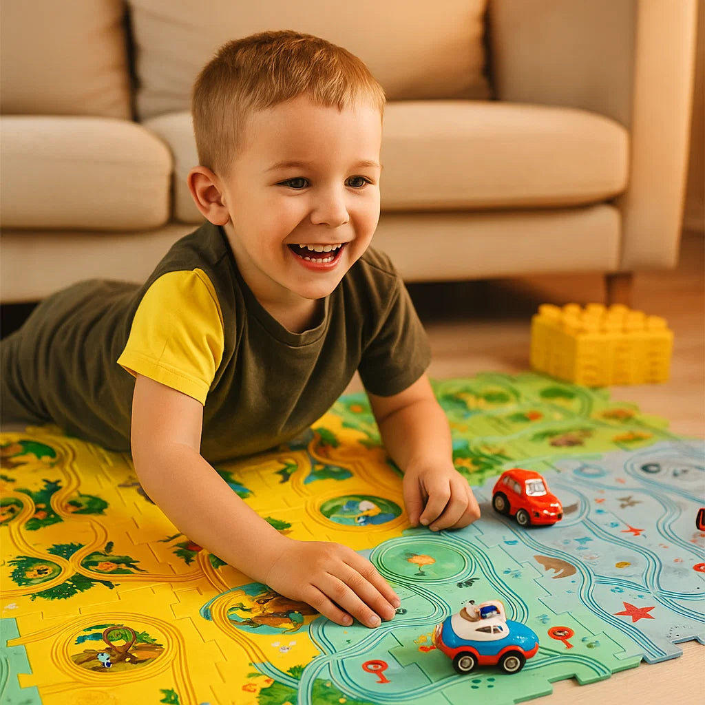 Pistas de rompecabezas – carrera con bloques