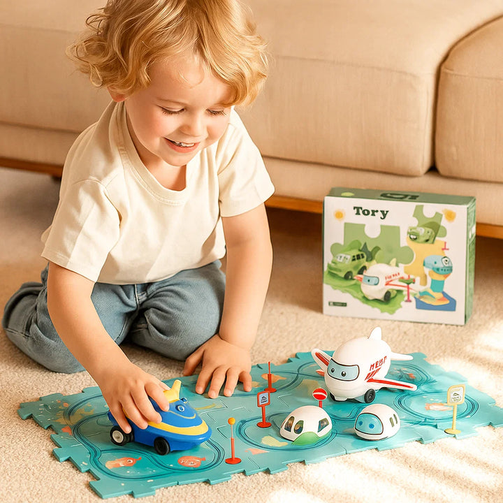 Pistas de rompecabezas – carrera con bloques