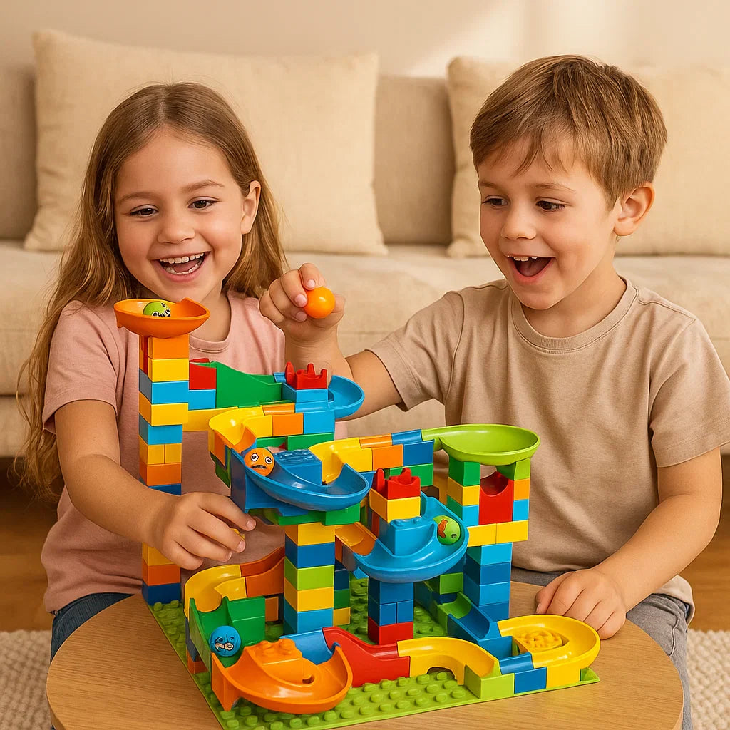 Pista de canicas de bloques