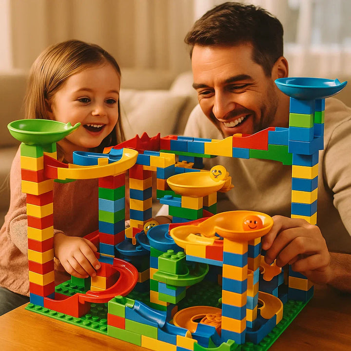 Pista de canicas de bloques