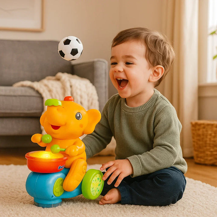 Juguete elefante con pelota voladora