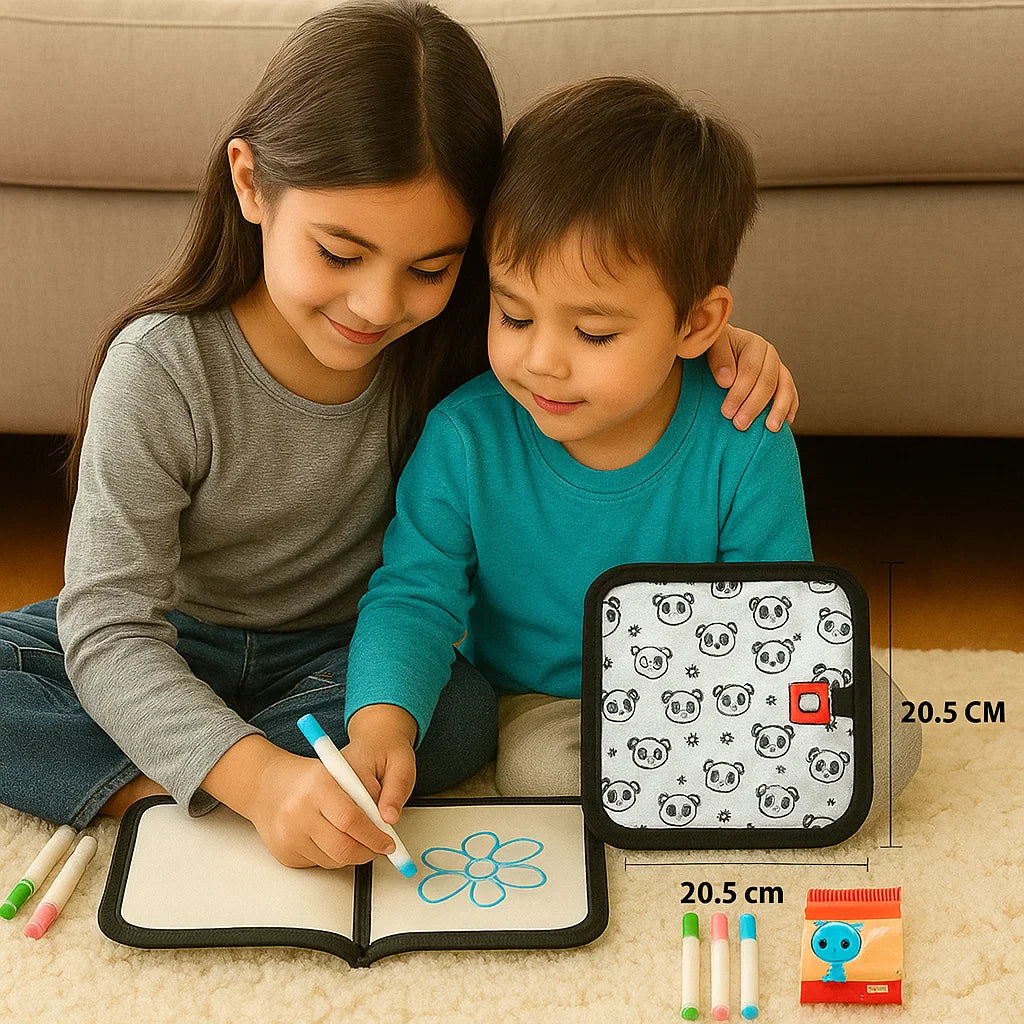 Libro de dibujo reutilizable para niños | Almohadilla borrable portátil para el aprendizaje creativo en casa y de viaje