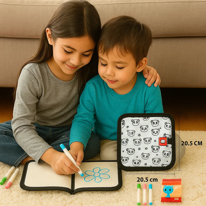 Libro de dibujo reutilizable para niños | Almohadilla borrable portátil para el aprendizaje creativo en casa y de viaje