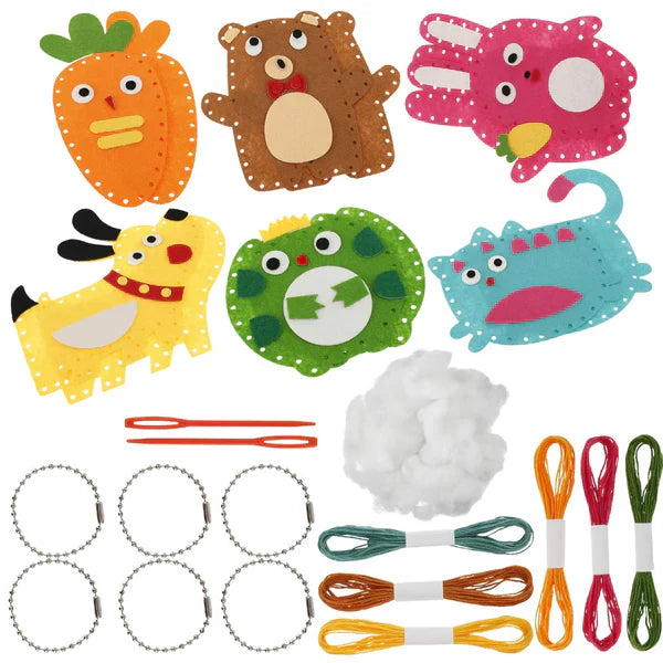 Diy kit de costura de animales de fieltro para niños | Divertido kit de manualidades para la coordinación mano-ojo y el desarrollo creativo de habilidades