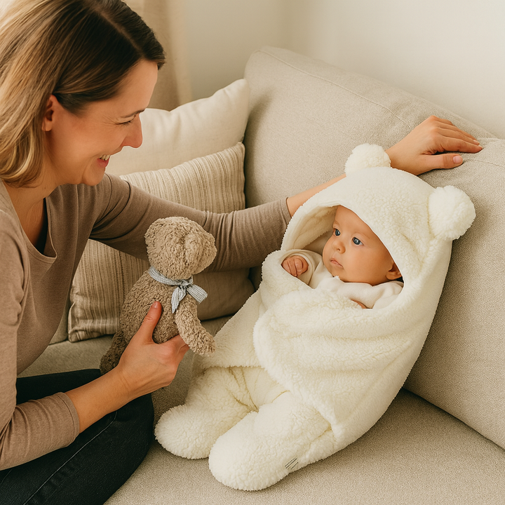 Manta y pijama para bebés con ositos