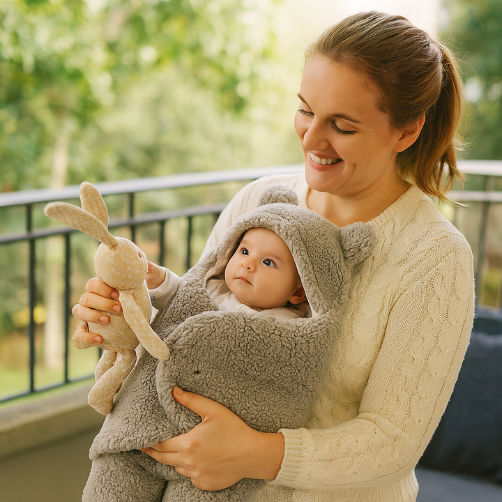 Manta y pijama para bebés con ositos