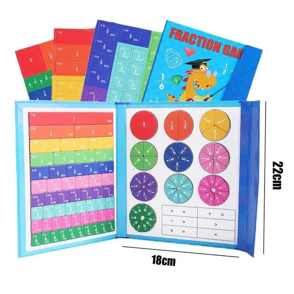 Tablero magnético para aprender fracciones para niños | Herramienta matemática colorida para entender fracciones y operaciones