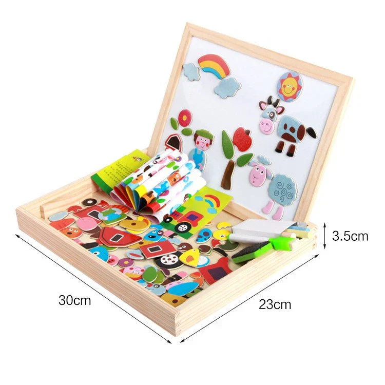 Tablero magnético lógico para niños | Juguete educativo creativo con funciones de dibujo y encaje de formas