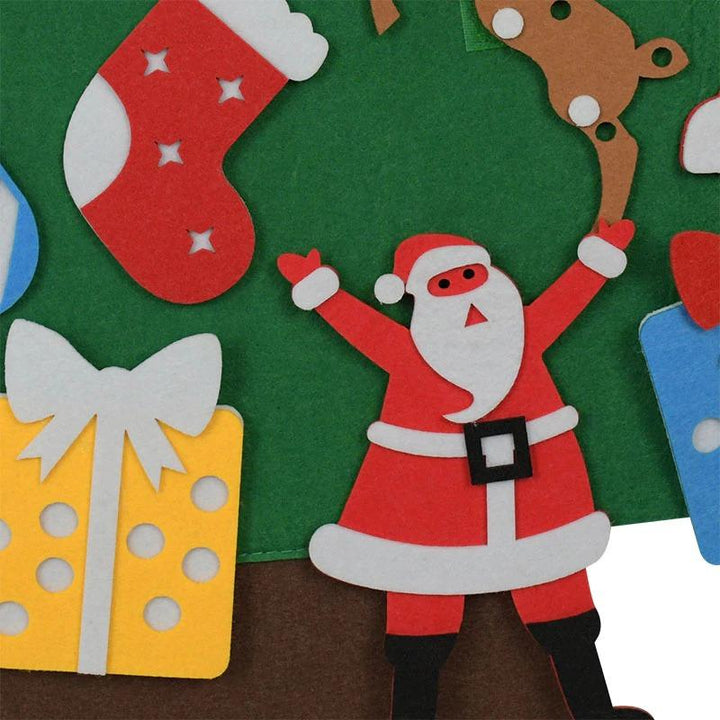 DIY Árbol de Fieltro para Niños | Decoración de Pared Segura con Adornos Desmontables para Diversión Navideña