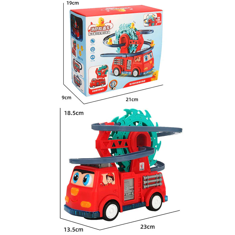Camión de bomberos con patitos deslizantes