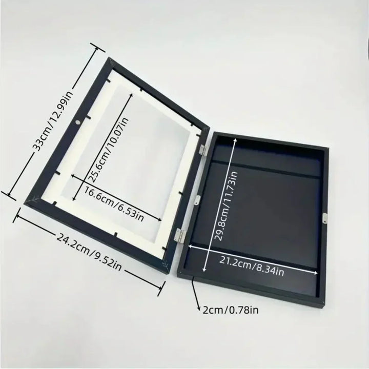 Marco de fotos para niños | Marco de fotos abatible con espacio para almacenar dibujos y proyectos creativos