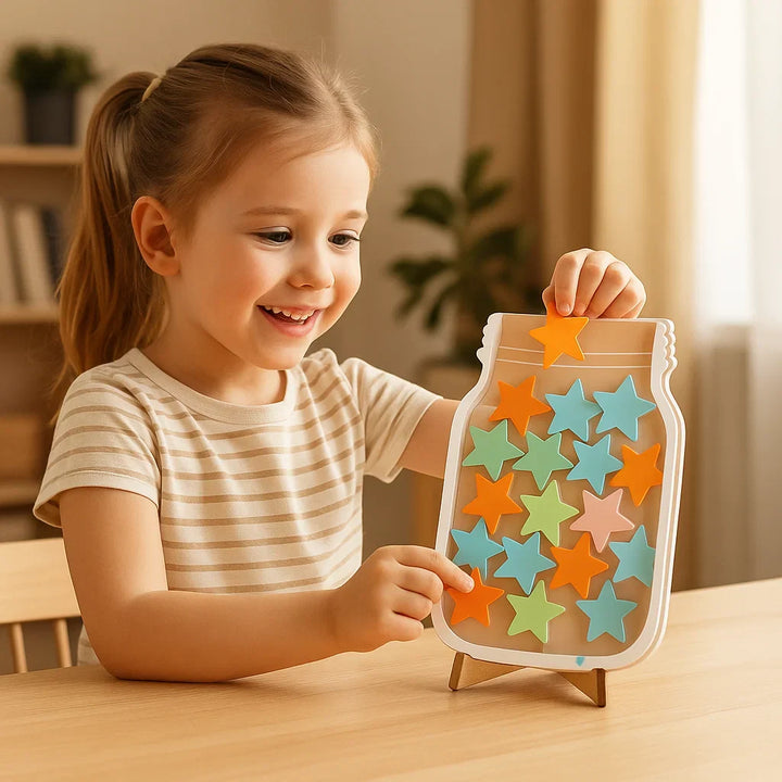 Tarro de estrellas con premios para niños | Herramienta motivacional que fomenta el buen comportamiento y el aprendizaje de la disciplina