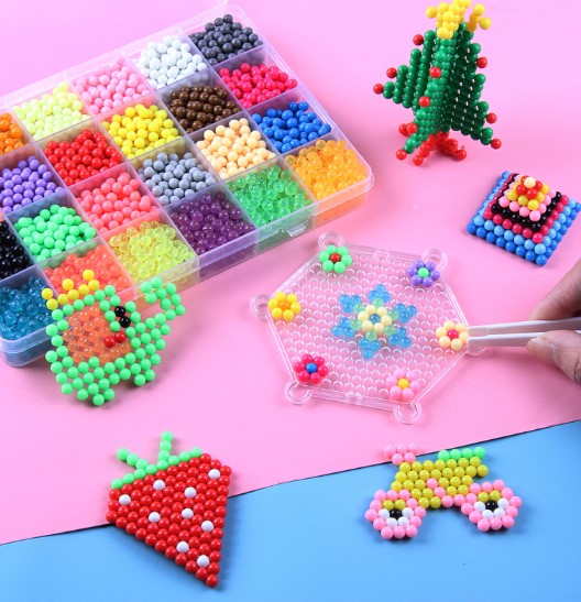 Kit de manualidades con cuentas de agua para niños | Juguete educativo creativo para crear formas y patrones coloridos en 3D