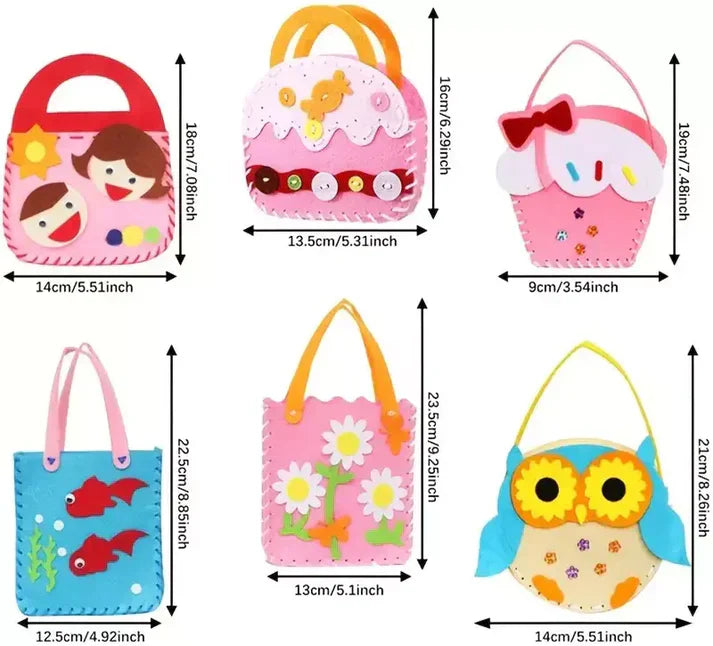 Juego seguro de bolsas de fieltro para coser