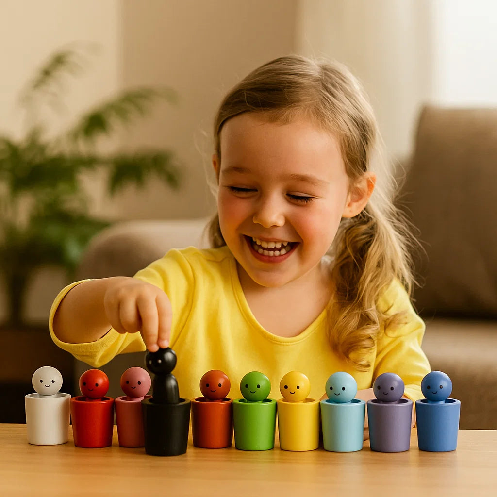 Muñecas de colores para clasificar para niños | Juguete educativo para emparejar, apilar y ejercitar habilidades motoras