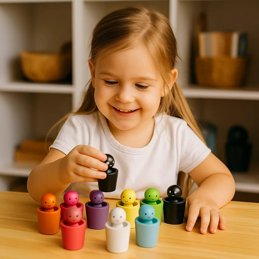 Muñecas de colores para clasificar para niños | Juguete educativo para emparejar, apilar y ejercitar habilidades motoras