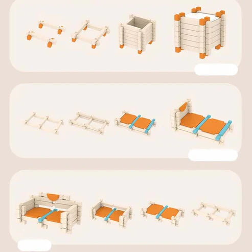 Juego de bloques de madera Montessori – diversión natural en apilar y construir