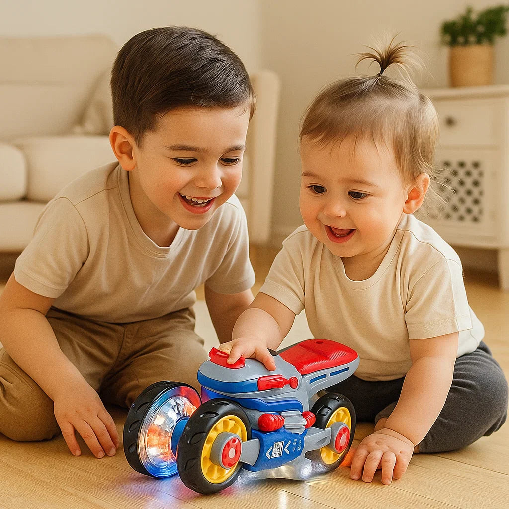 Motocicleta danzante con luces y música