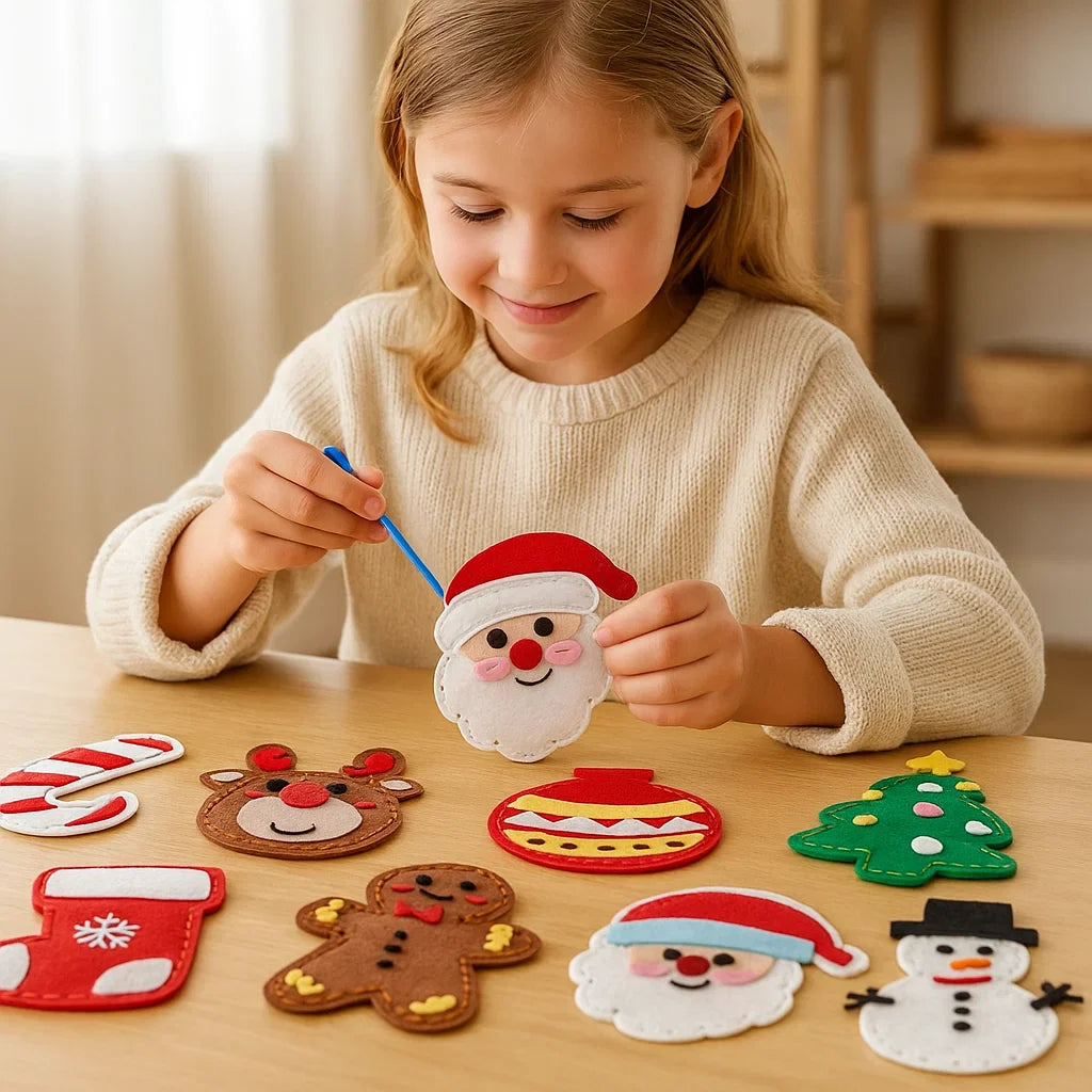 Conjunto navideño seguro de fieltro para coser tú mismo