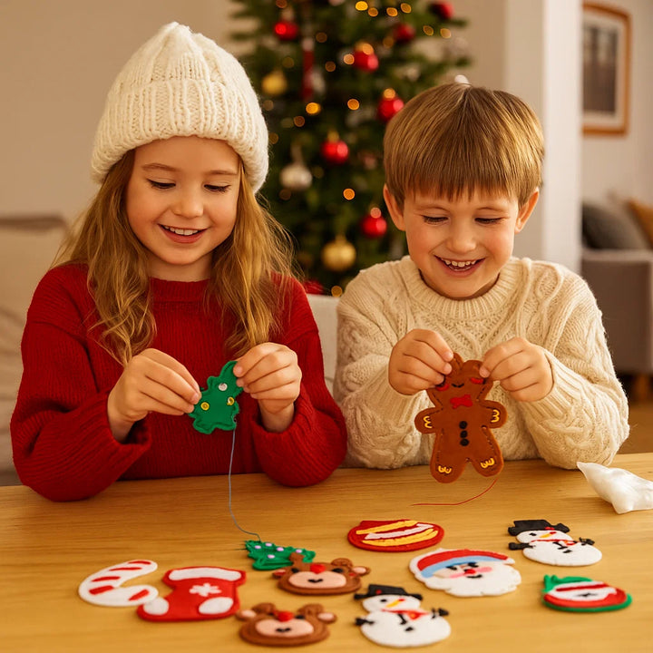 Conjunto navideño seguro de fieltro para coser tú mismo