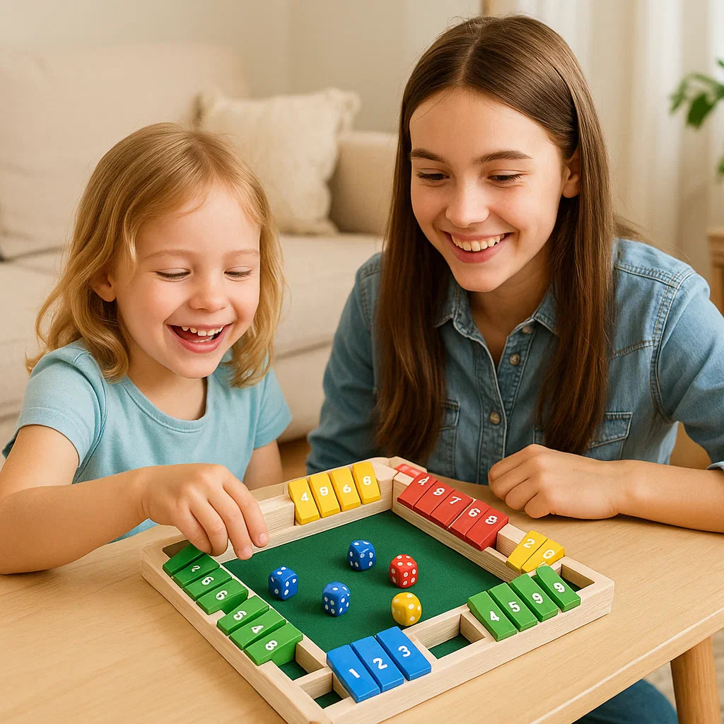 Juego familiar Shut The Box – Conjunto para 4 jugadores