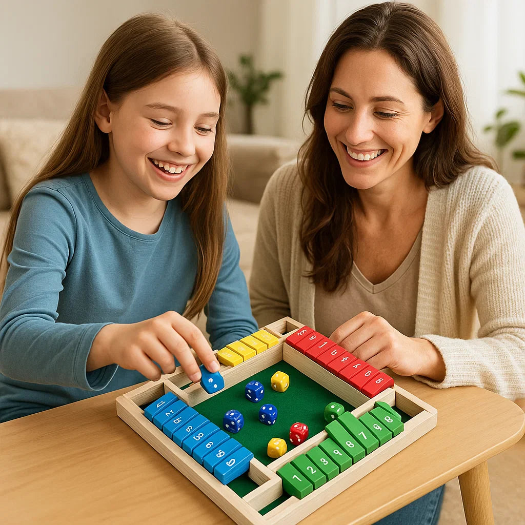 Juego familiar Shut The Box – Conjunto para 4 jugadores