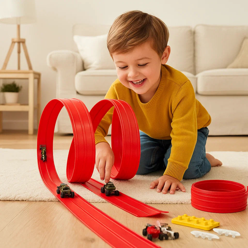 Conjunto de pista de carreras flexible